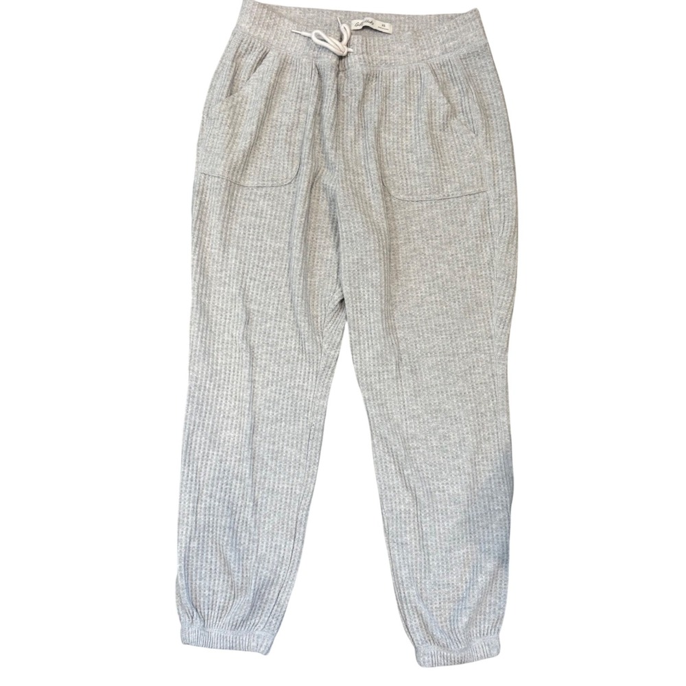 Gilly Hicks Women Grey Waffle Knit Joggers Drawstring Lounge Pants XS‎